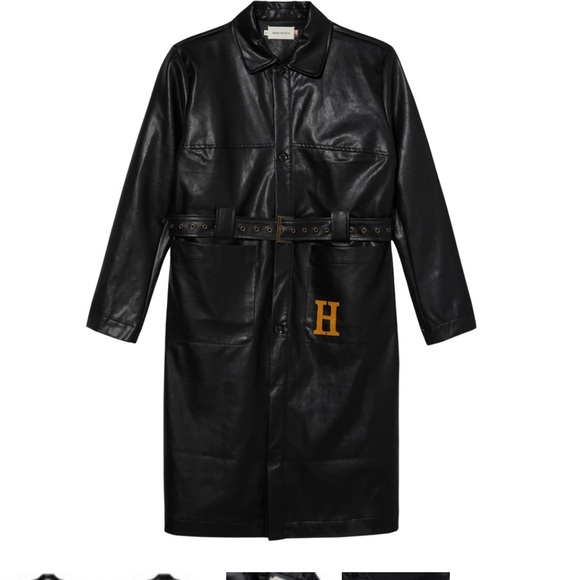 NWT HONOR THE GIFT WOMEN VEGAN TRENCH COAT (BLACK) size L - Picture 6 of 9